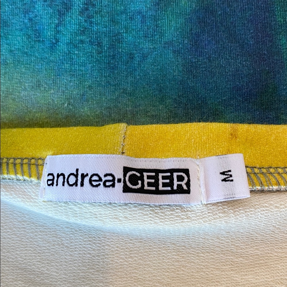 ANDREA GEER Oversized Wearable Art Artisan Multicolor Abstract Top Size Medium - Picture 3 of 4